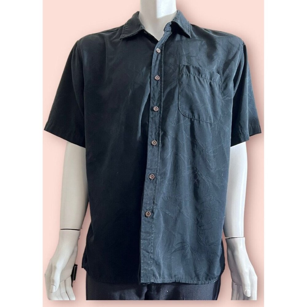 Cabana Men’s Shirt Black Floral Size XL